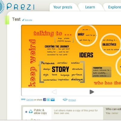 Prezi presentation first trial out of software