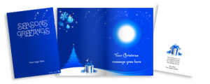 Blue Christmas card